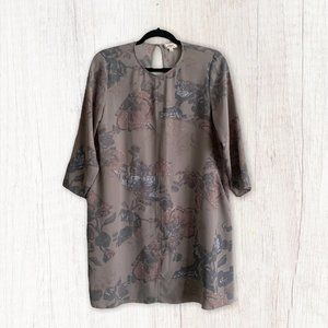 Wilfred MYOSOTIS Grey Floral Spring Dress with side pockets, Size S